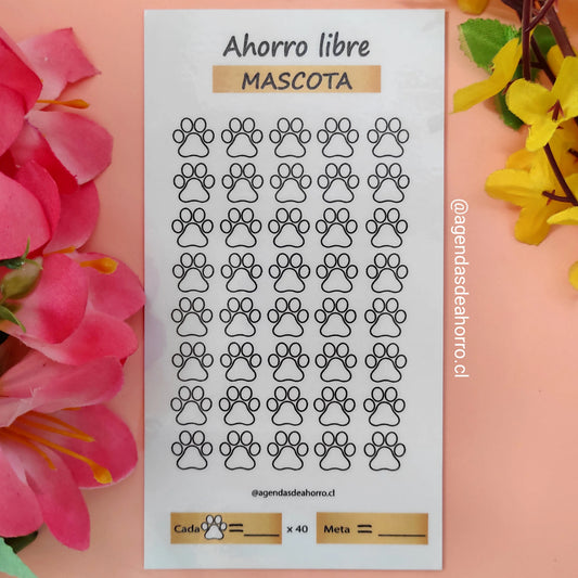 RETO AHORRO LIBRE MASCOTAS - CARTILLA PLASTIFICADA