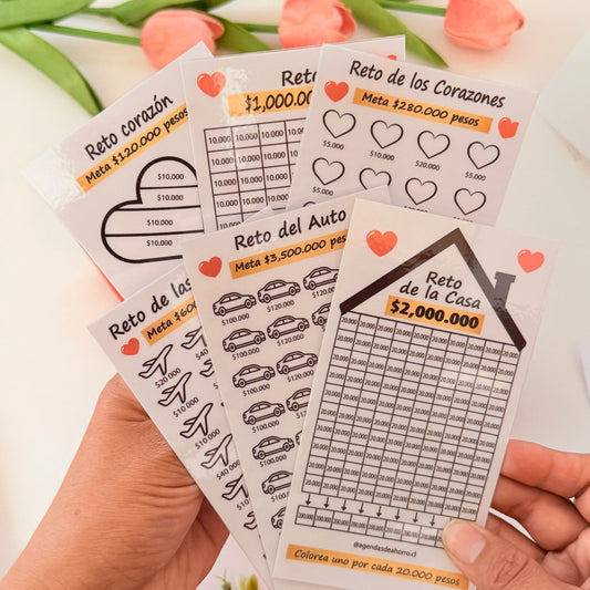 Agenda con retos de ahorro en pareja