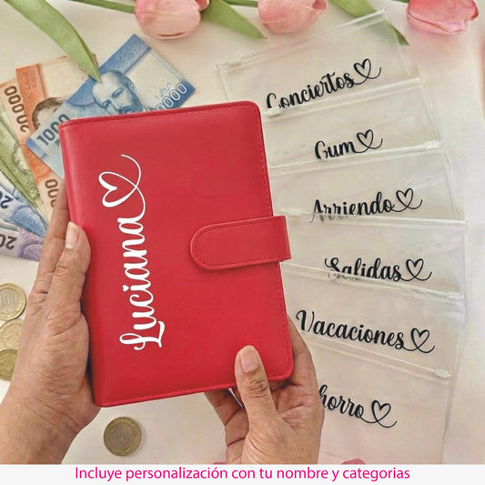 Agenda para Organizar el dinero - Color Rojo