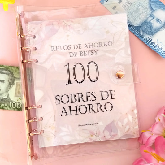AGENDA RETO DE LOS 100 SOBRES (Tapa transparente)