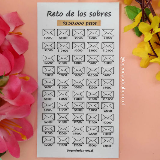 RETO DE LOS SOBRES - CARTILLA PLASTIFICADA