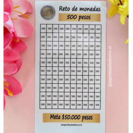 RETO DE AHORRO 500 PESOS - CARTILLA PLASTIFICADA
