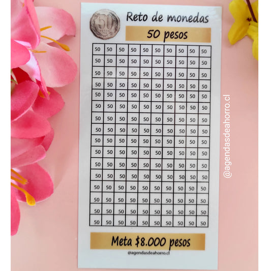 RETO DE AHORRO 50 PESOS - CARTILLA PLASTIFICADA