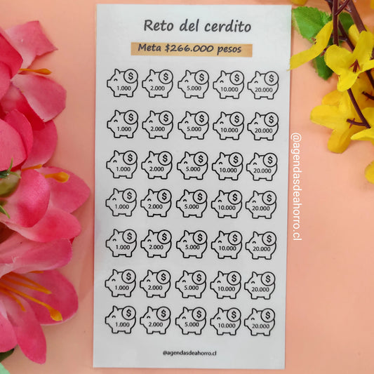RETO DEL CERDITO - CARTILLA PLASTIFICADA