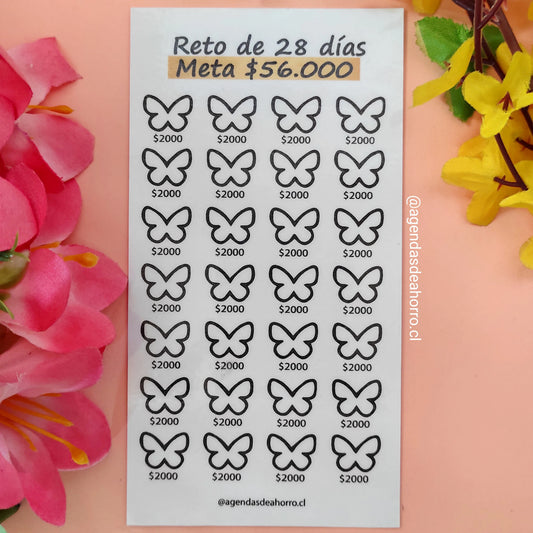 RETO DE LOS 28 DIAS - CARTILLA PLASTIFICADA