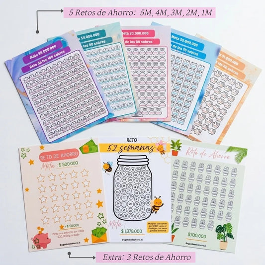 AGENDA RETO DE LOS 100 SOBRES - ROSADO