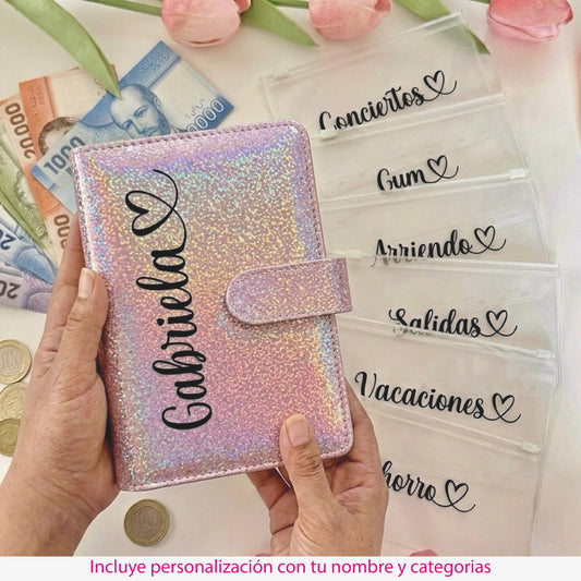 Agenda para Organizar el dinero - Color Rosa Gliter
