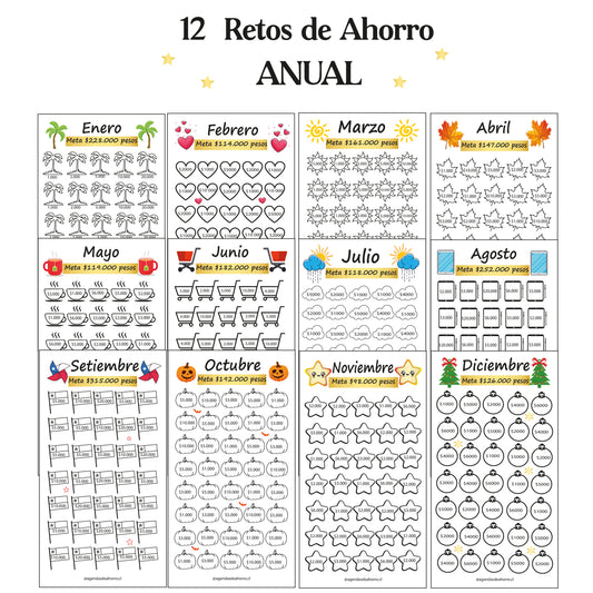 PACK ANUAL RETOS DE AHORRO - (SIN PLASTIFICAR)