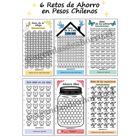 PACK DE 6 RETOS DE AHORRO - (SIN PLASTIFICAR)